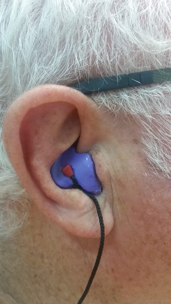 Purple moldeded earplugs at TOHS
