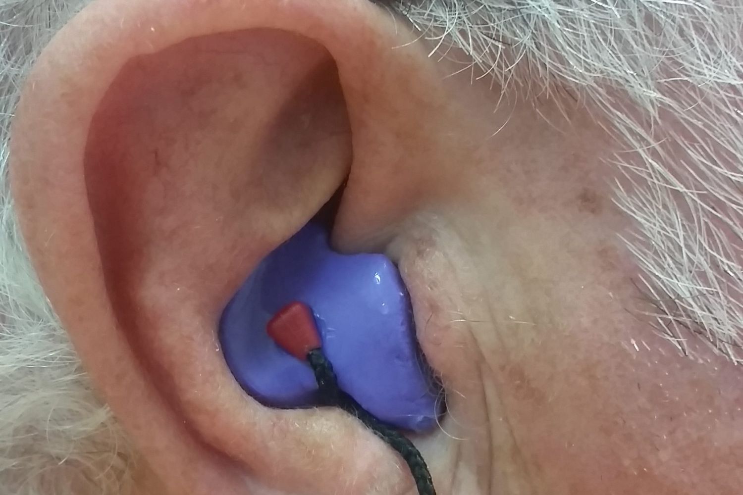 Purple moldeded earplugs at TOHS